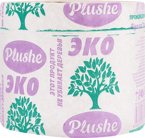 

Бумага туалетная Plushe Эко 1 слой серая со втулкой 35 м