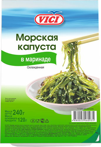 

Морская капуста охлаждённая Vici в маринаде 240 г