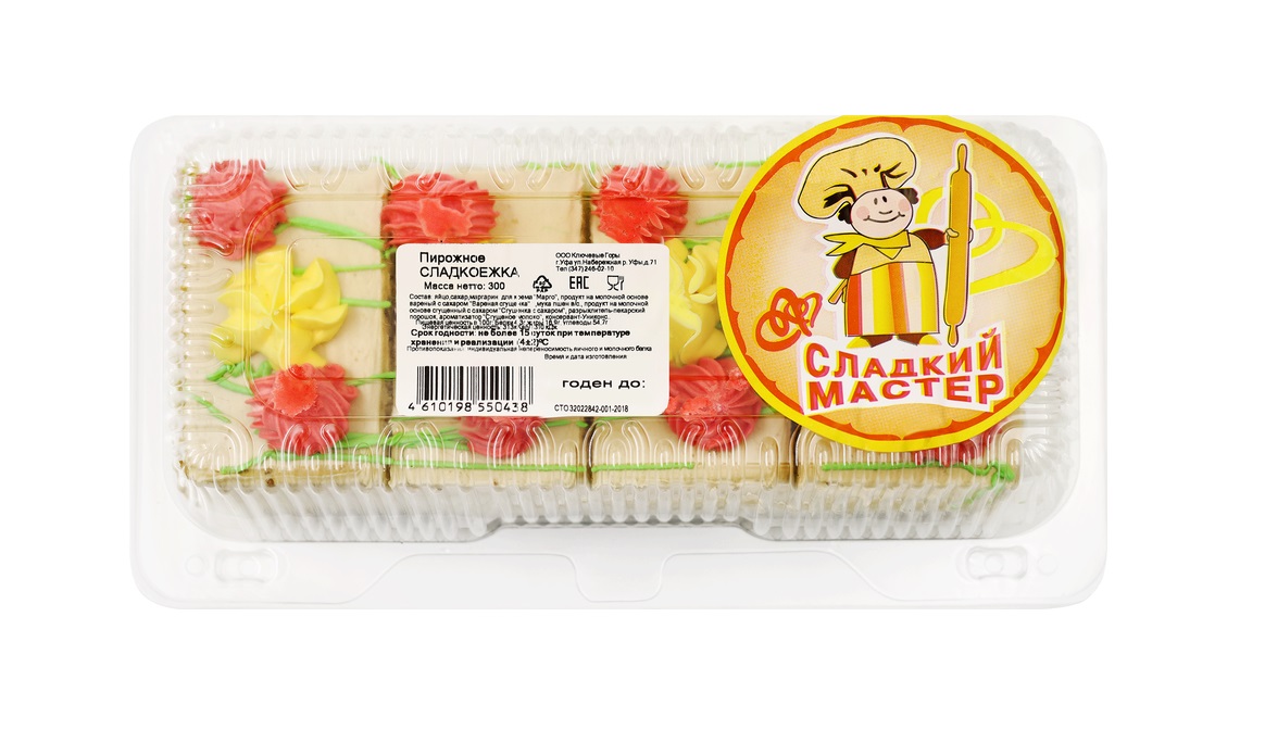 

Пирожное Сладкий Мастер Сладкоежка 4 x 75 г