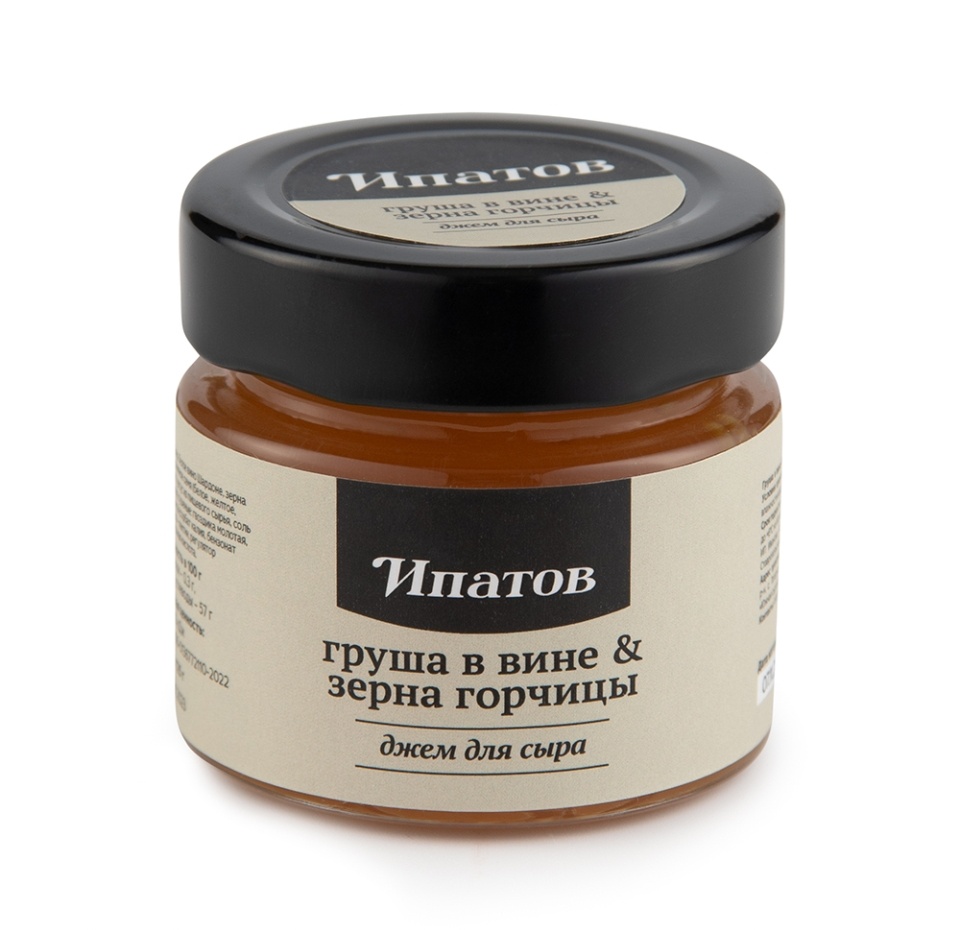 

Джем для сыра Груша в вине & зерна горчицы Ипатов 125г, Россия