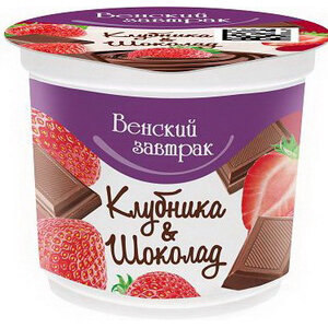 Десерт творожный Венский завтрак клубника и шоколад 4% 150 г пл/ст