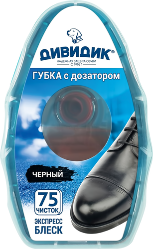 

Губка для обуви Дивидик из гладкой кожи с дозатором черная 40 г