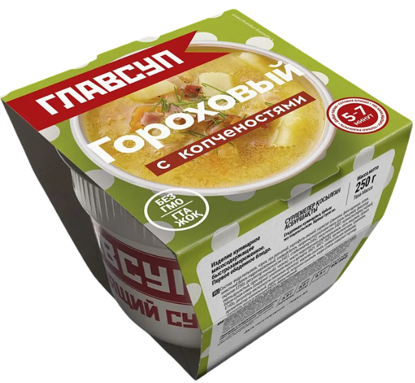 

Суп гороховый Главсуп с копчёностями 250 г