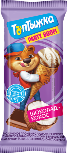 

Мороженое пломбир Топтыжка Шоколад-кокос в вафельном рожке 60 г