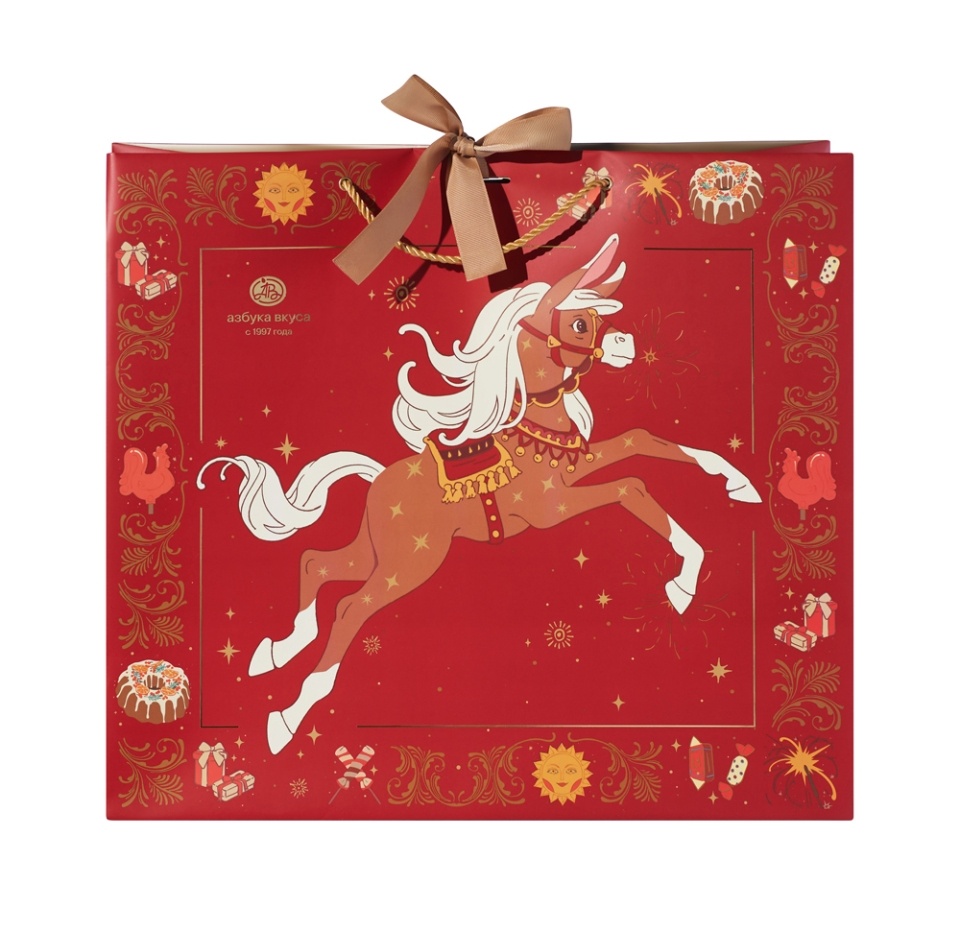 

Пакет подарочный Азбука вкуса Конёк-Горбунок L 45x40x20 см