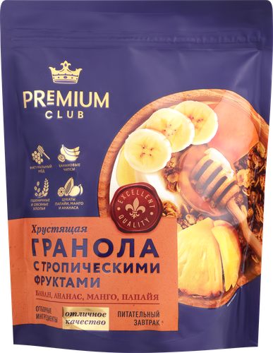 

Гранола Premium Club Тропические фрукты 300 г