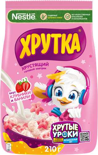 

Готовый завтрак Хрутка со вкусом клубники и ванили обогащенный кальцием 210 г