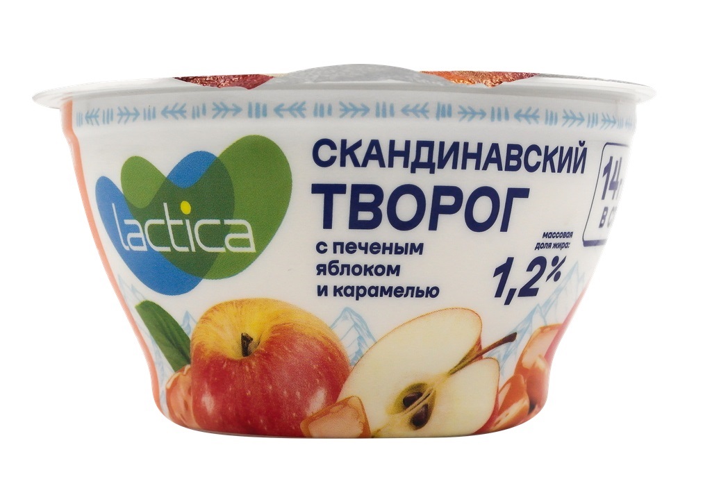 

Творог Lactica Скандинавский с печеным яблоком и карамелью 1.2% 150 г