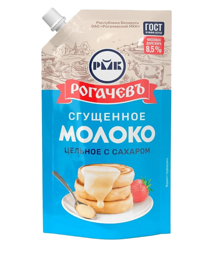 

Молоко сгущенное Рогачевъ цельное с сахаром 8.5% 270 г