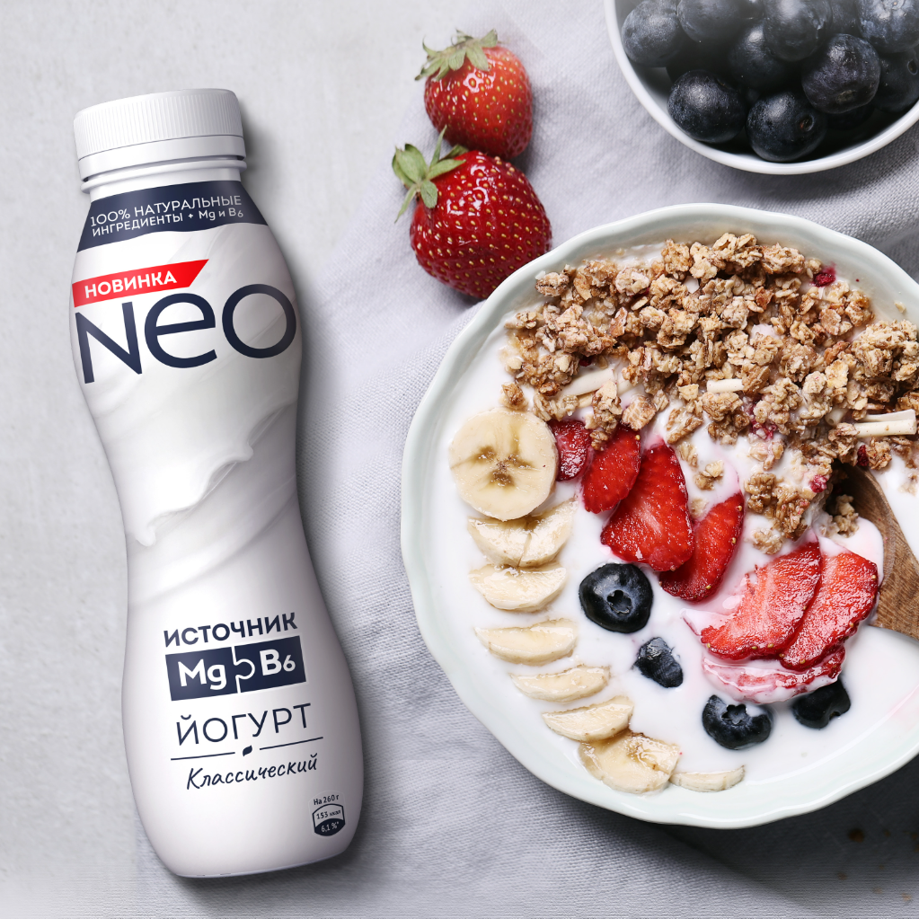 

Йогурт Neo классический обогащенный магнием и витамином B6 1.8% 260 г