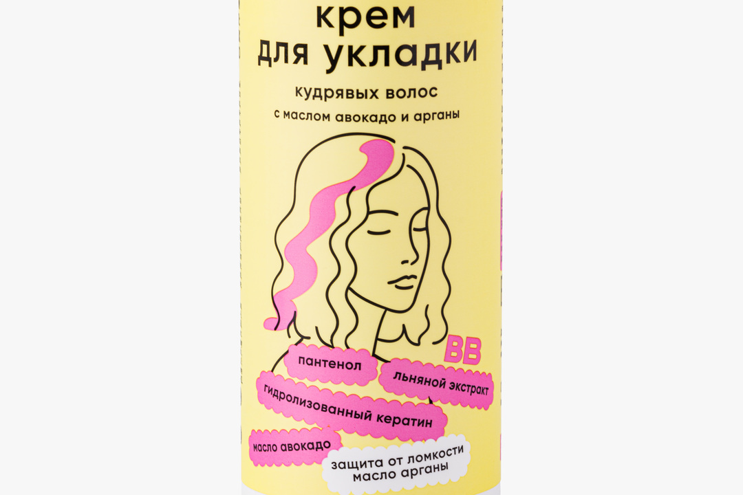 

Крем для укладки кудрявых волос ВкусВилл с маслом авокадо и арганы 150 г