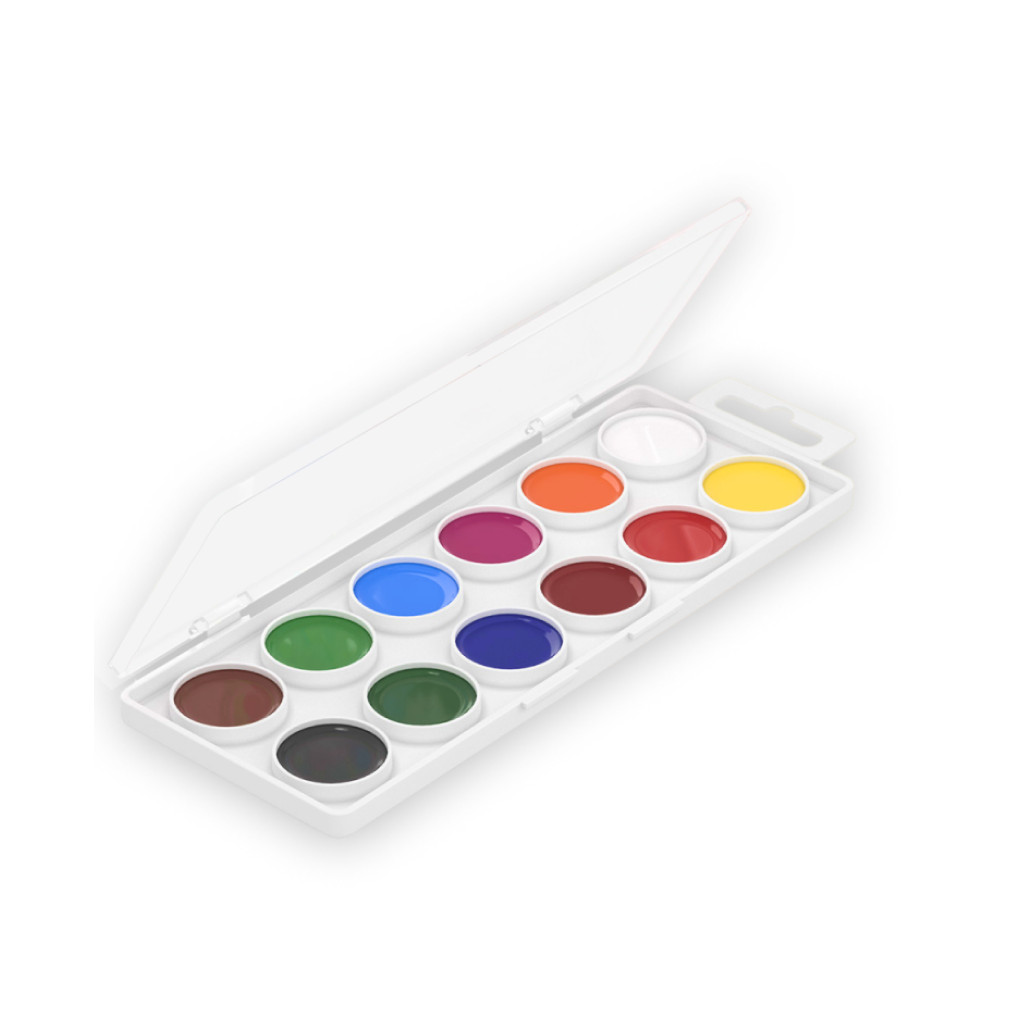 

Краски акварельные Erich Krause Safari с УФ защитой яркости 12 цветов