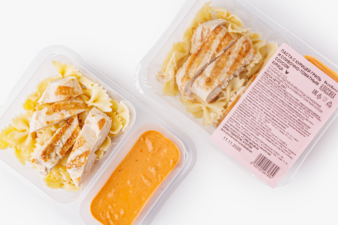 

Паста Вкусвилл с курицей гриль и сливочно-томатным соусом, 235г