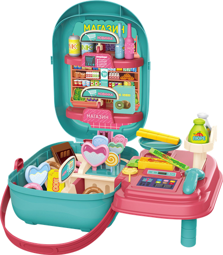 

Игрушка чудо-чемоданчик ABToys набор 2в1 Супермаркет