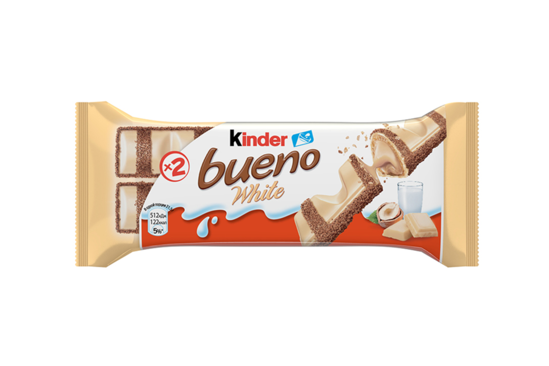 

Вафли Kinder Bueno White Белый шоколад с молочно-ореховой начинкой 39 г