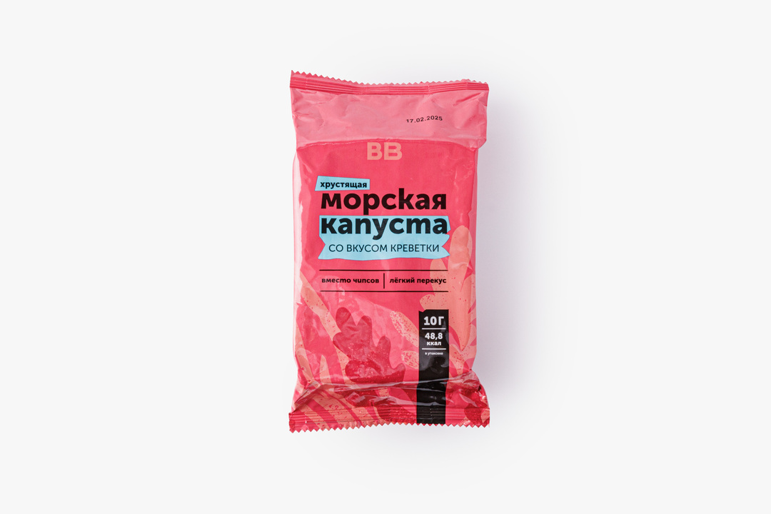

Морская капуста хрустящая со вкусом креветки 10 г