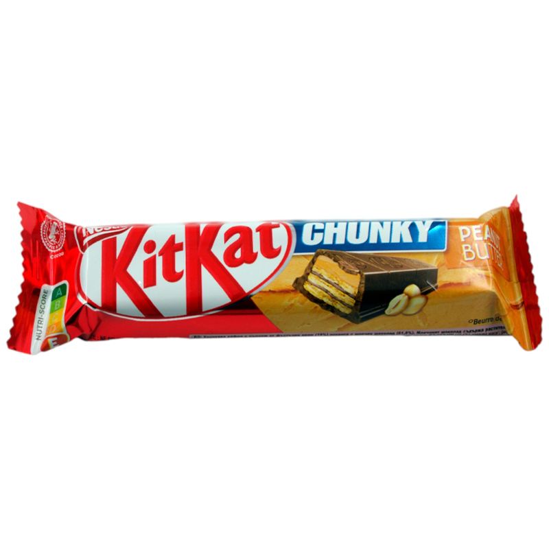 

Вафли Kitkat Peanut butter Chunky с арахисом пастой в молочном шоколаде 42 г
