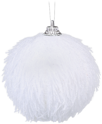 

Шар елочный Homeclub d=8 см, пушистый глиттер, цвет розовый/белый/серебро Арт. LS2003-8 1 шт.