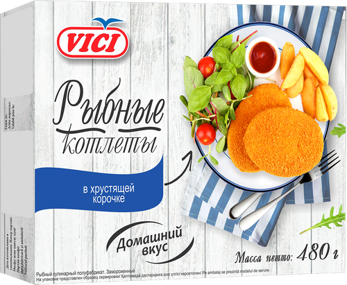 

Котлеты Vici рыбные в хрустящей корочке замороженные 480 г