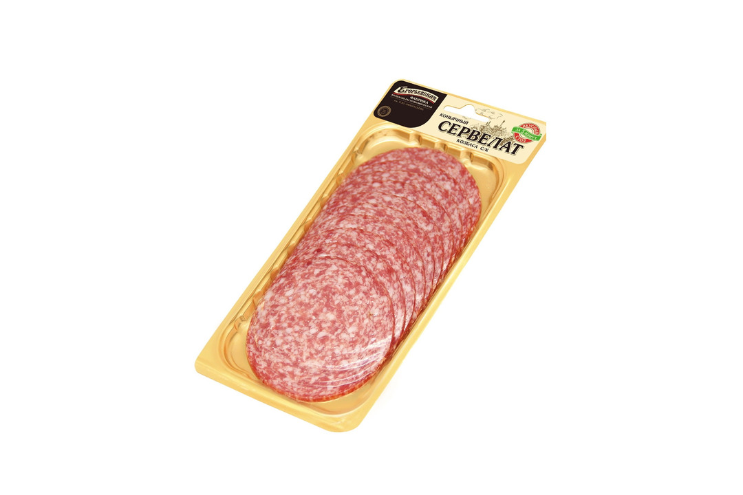 

Колбаса Егорьевская КГФ Сервелат Коньячный полусухая сырокопченая нарезка 100 г