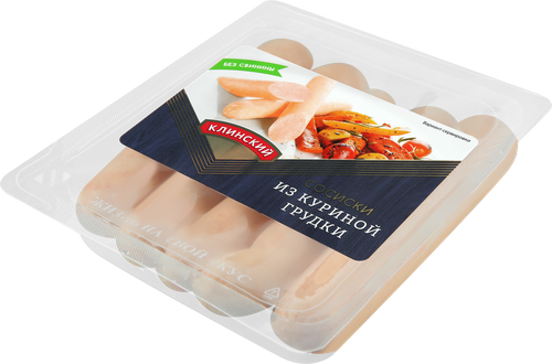 

Сосиски Клинский из куриных грудок 300 г