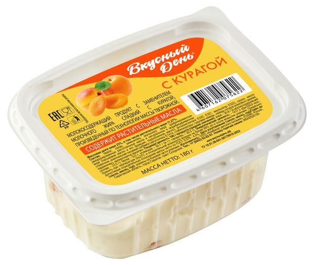

Масса творожная Вкусный день с курагой 23% с ЗМЖ 180 г