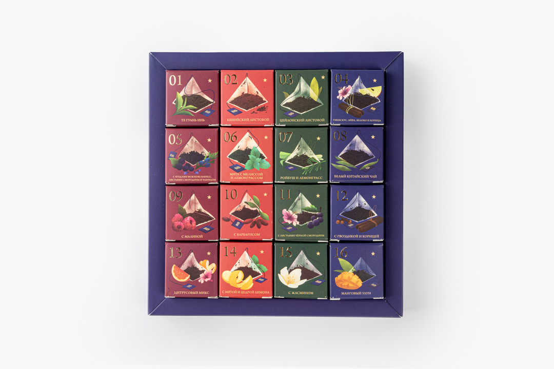 

Адвент-календарь чая ВкусВилл Новогодний в пирамидках 32 г