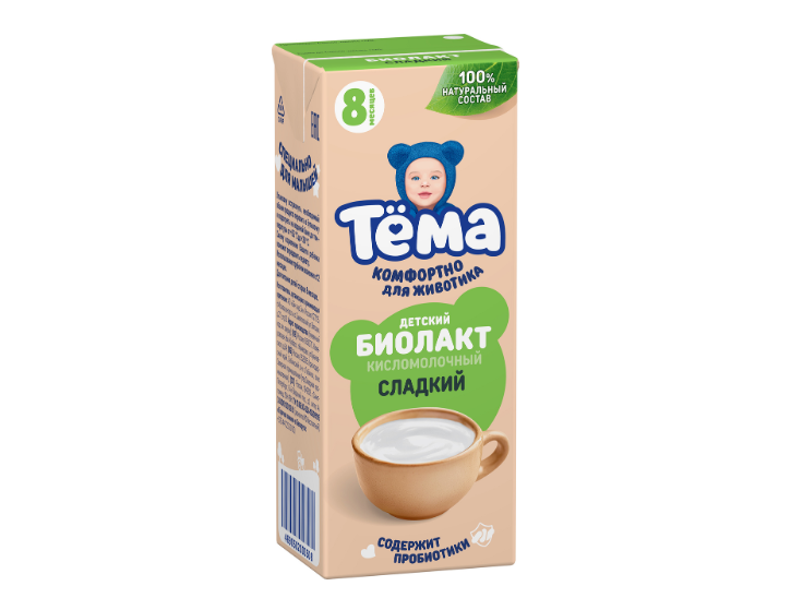 

Биолакт для детей Тёма сладкий дизайн упаковки в ассортименте 3.2% 208 г