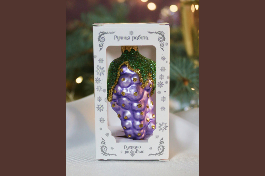 

Игрушка елочная Коломеев Виноград в подарочной упаковке h-9 см 1 шт