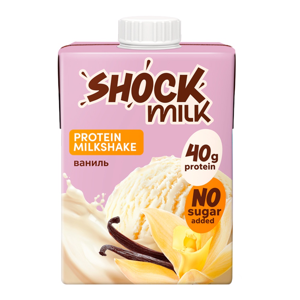 

Коктейль молочный Shock milk Ваниль высокобелковый обезжиренный 480 мл
