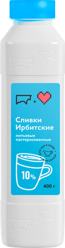 

Сливки питьевые Ирбитские пастеризованные 10% 400 г