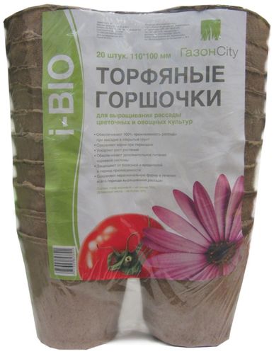 

Торфяные горшочки ГазонCity круглые 110x100 мм