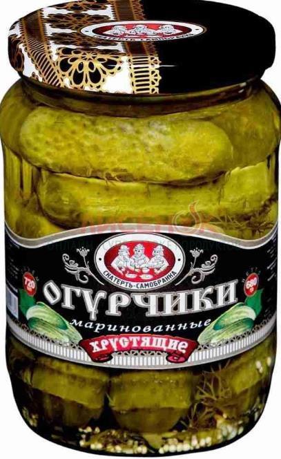 

Корнишоны Скатерть-Самобранка маринованные хрустящие 720 мл