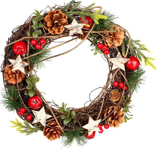 

Венок Homeclub Праздничный со звездами и шишками цвет в ассортименте 34 см