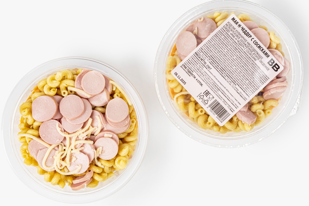 

Мак-н-чеддер ВкусВилл с сосисками 250 г