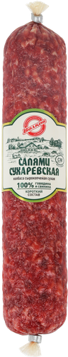 

Колбаса сырокопченая Крестьянское хозяйство Волкова А.П. Салями Сухаревская вес