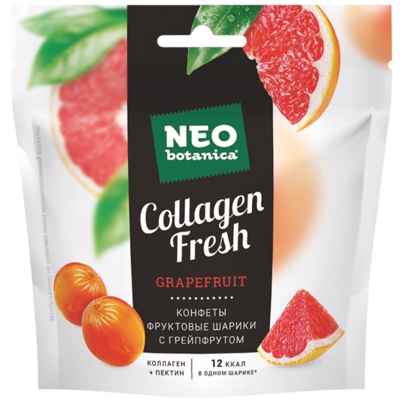 

Конфеты желейные NEO botanica Фруктовые шарики Collagen Fresh Грейпфрут 55 г
