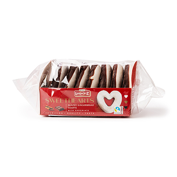 

Пряники Lambertz Sweet Hearts имбирные в сахарной и шоколадной глазури 190 г