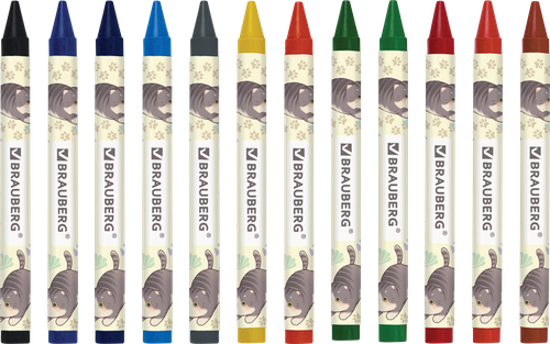 

Мелки восковые Brauberg Милые коты 12 цветов арт. 273229