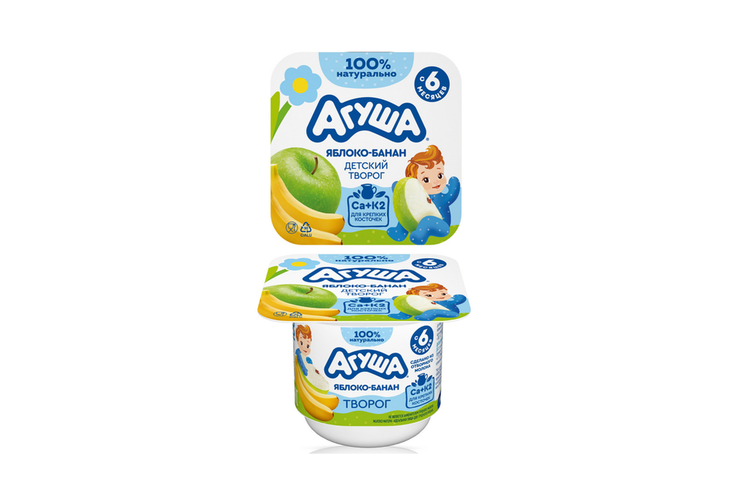 

Творог детский Агуша Яблоко-банан 3.9% с 6 месяцев 100 г