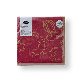 

Салфетки Duni Golden Grace Bordeaux 3-х слойные 33 см 20 шт.