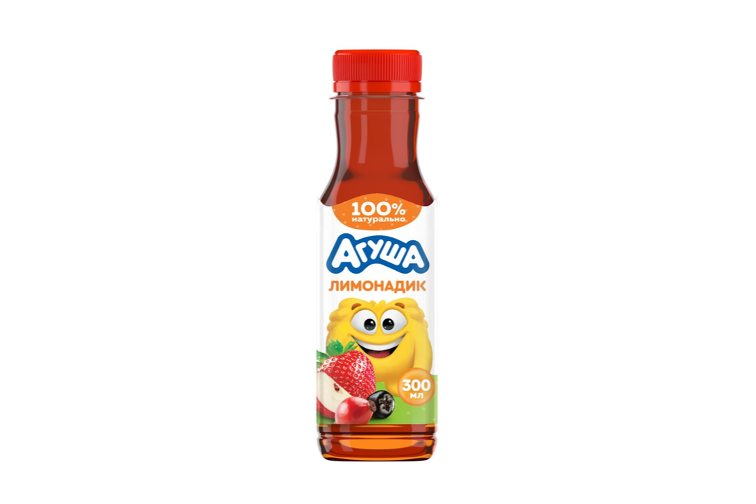 

Лимонадик негазированный Агуша с соком фруктов и ягод натуральный без сахара с 3 лет 300 мл