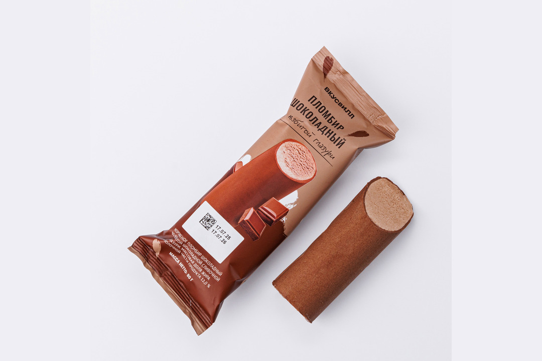 

Мороженое Вкусвилл пломбир шоколадный во взбитой глазури 80 г