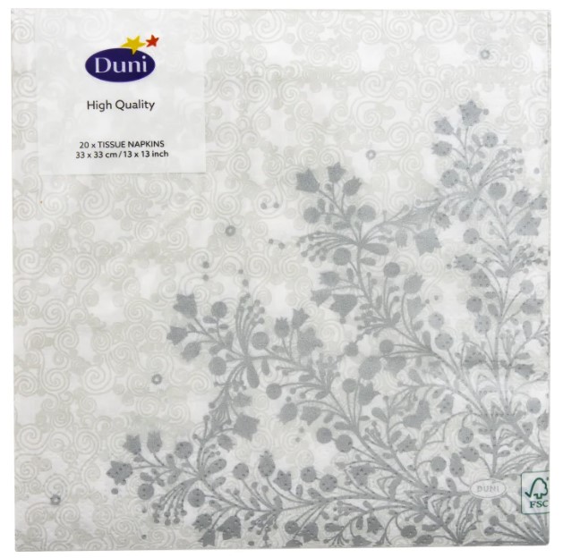

Салфетки Duni Glamour 3-х слойные 33 см 20 шт.
