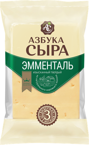 

Сыр твердый Азбука Сыра Эмменталь 45% 200 г