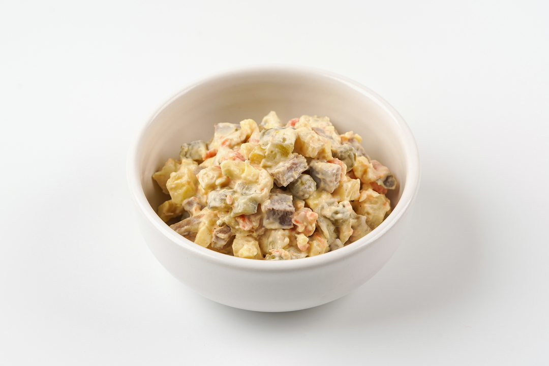 

Салат Оливье ВкусВилл с говяжьим языком 180 г