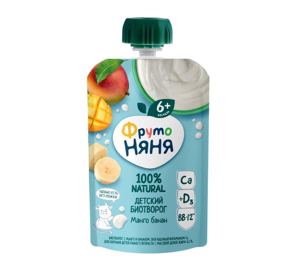 

Биотворог ФрутоНяня манго-банан с 6 месяцев 4.2% 90 г