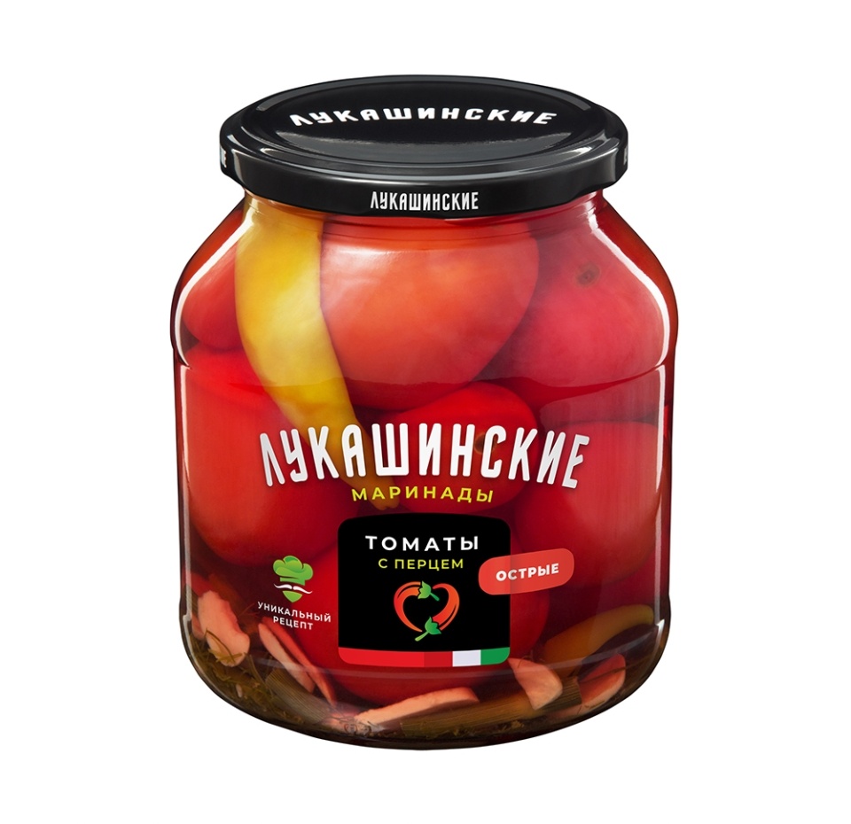 

Томаты Лукашинские маринованные с острым перцем 670 г