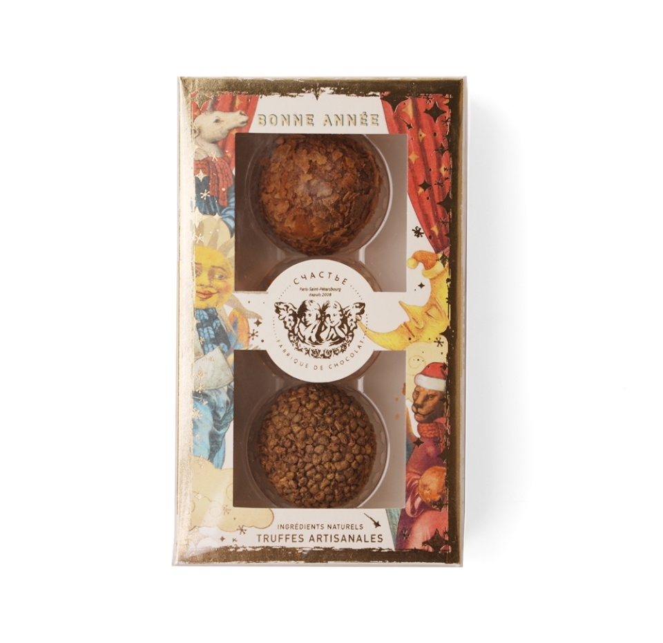 

Шоколадные конфеты Счастье Гранд трюфели №3 3 шт. 150 г дизайн упаковки в ассортименте