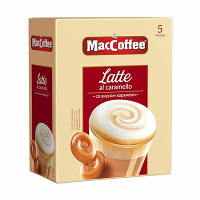 Напиток кофейный растворимый (3 в 1) "Latte", MacCoffee, со вкусом карамели, 110 г